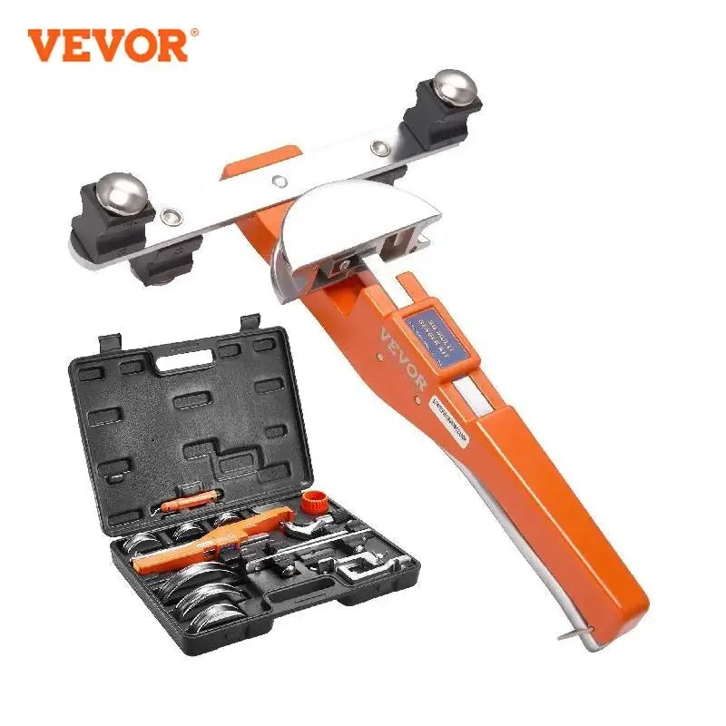 Pipe Tube Bender Ratcheting Reverse Tubing Bending Tools with 7 Dies Pipe Cutter for Air Conditioning Refrigerator Repair