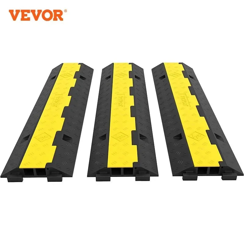 Cable Protector 2 Channels 3/5 PCS Traffic Ramp Wire Cable Cover Cord Guard Speed Bump Protecting Wires Getting Damaged