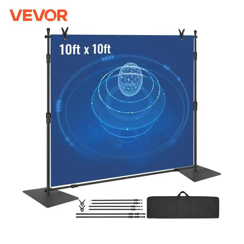 10 x 10 ft Heavy Duty Backdrop Stand Height Adjustable Photography Backdrop Stand for Party Wedding Display Exhibition