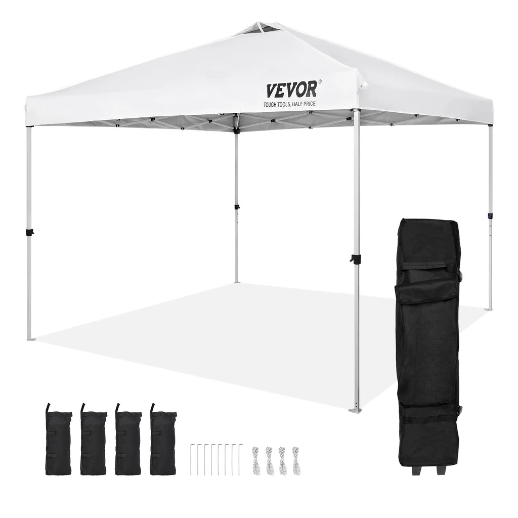 Pop Up Canopy Tent 250 D PU Silver Coated Tarp Portable Waterproof and Sun Shelter Gazebo for Outdoor Camping Yard Party