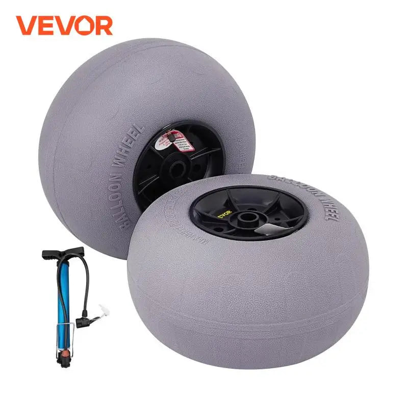 Beach Balloon Wheels 9/13/15.7" Replacement Sand Tires TPU Cart Tires for Kayak Dolly Canoe&Buggy w/ Free Air Pump 2-Pack