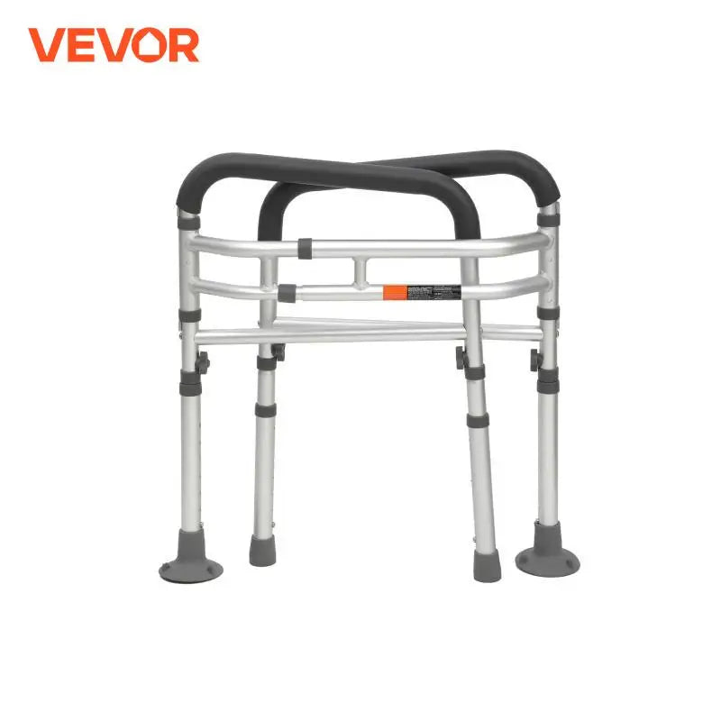 Toilet Safety Rail 300lbs Folding Toilet Seat Frame Stand Alone Toilet Handles Grab Bars with Padded Arms Fit for Disabled