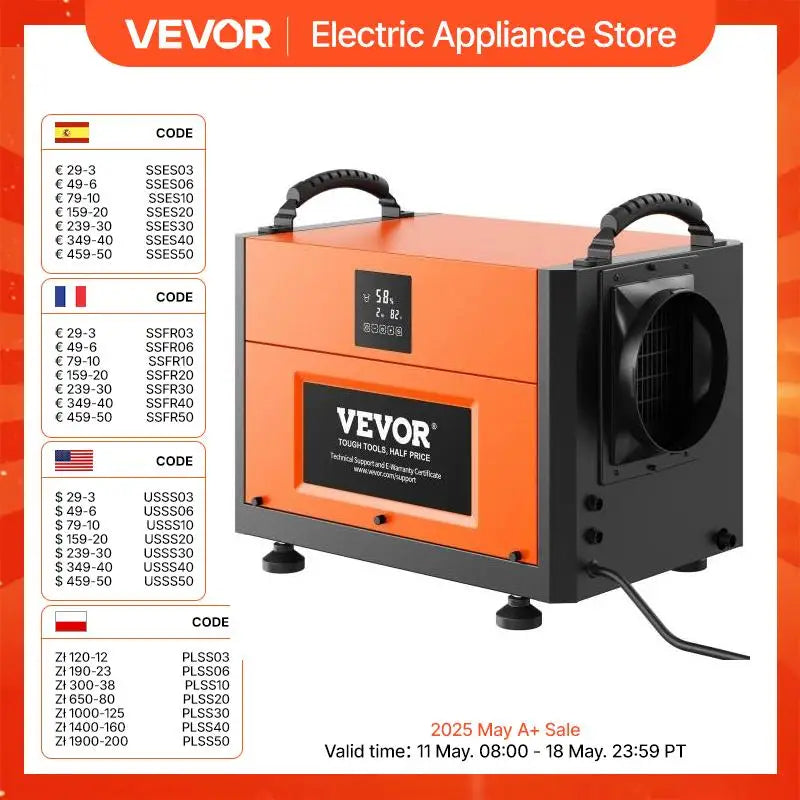 Commercial Dehumidifier with Drain Hose for Crawl Spaces Basements Warehouse & Job Sites Large Capacity Dehumidifier