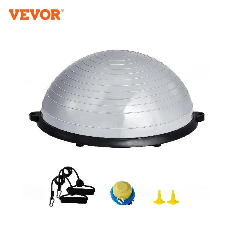 23/26 inch Half Exercise Ball Trainer Balance Ball Trainer 660lbs Capacity Stability Ball Yoga Ball with Resistance Bands