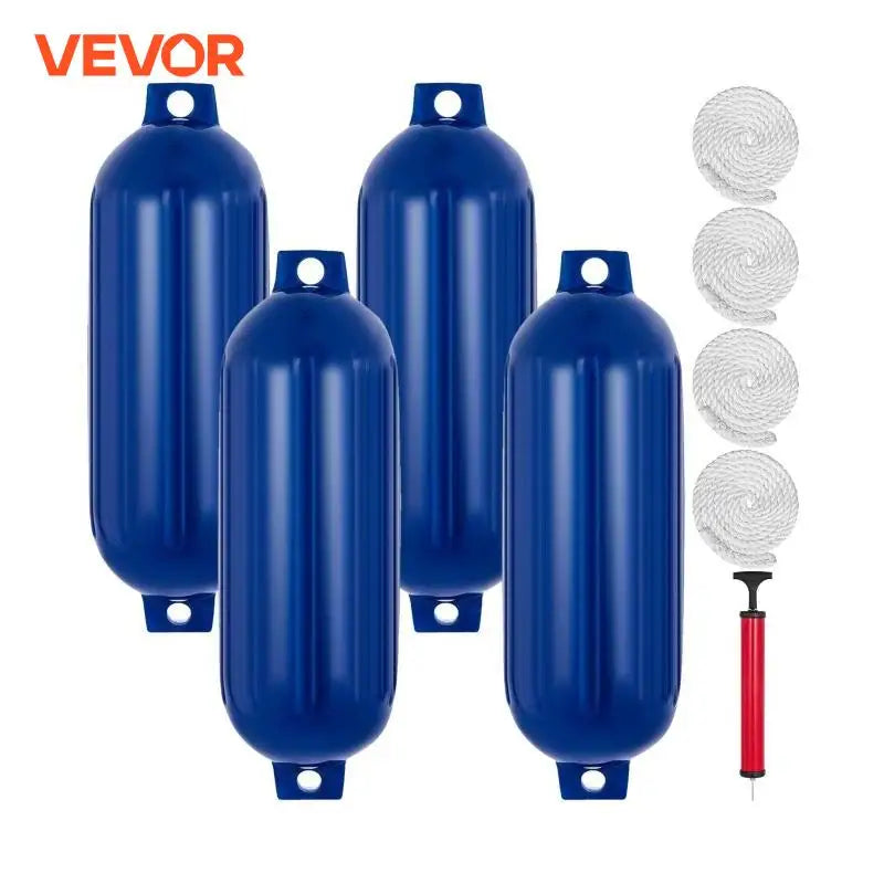 4PCS 8.5 X 27 Inchs Boat Fender Vinyl Bumpers with Inflate Mooring Dock Shield Protection Canoe Pontoon Sailboats Yachts