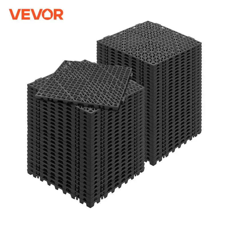 Interlocking Tile 12/50/55PCS 12" x 12" Splicing Soft PVC Drainage Floor Tiles Non-Slip Drainage Holes for Bathroom Pool