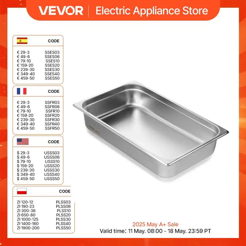 4 inch Buffet Chafing Dishes Gastronorm Pans Steam Table Pans Tray Stainless Steel Food Container for Party BBQ Baking