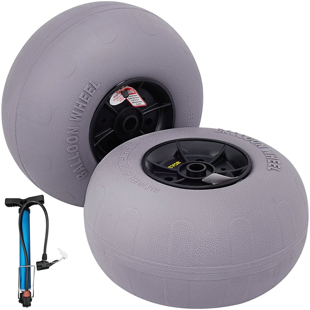 Beach Balloon Wheels 13" Replacement Sand Tires TPU Cart Tires for Kayak Dolly Canoe Cart and Buggy with Free Air Pump