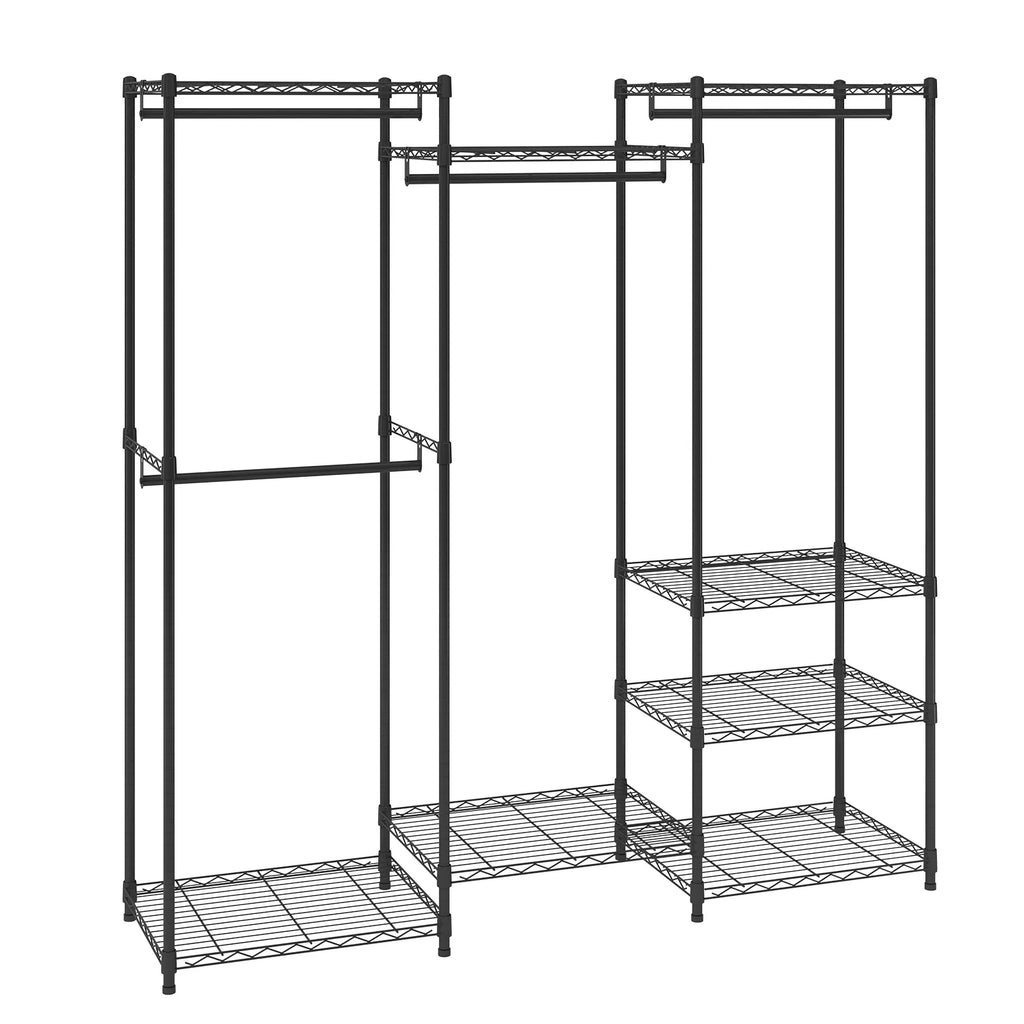 Floor Clothes Rack Rolling Clothing Garment Rack Adjustable Rack Movable Floor Wardrobe for Hanging Clothes 800lbs Load