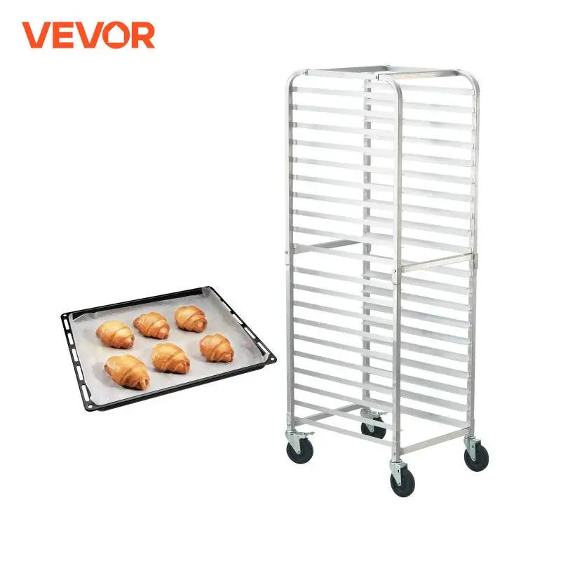 10/20 Sheet Bun Pan Rack Commercial Bakery Racks with Brake Wheels Aluminum Racking Trolley Storage for Bread Baking