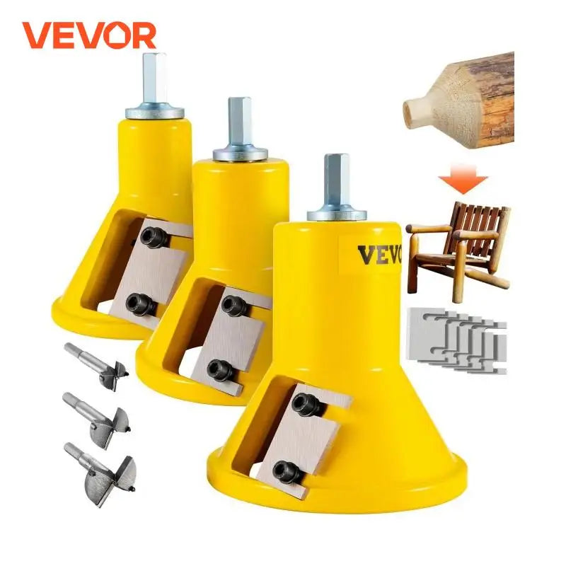 4/6/8Pcs Tenon Cutter Log Furniture Kit 1/1.5/2in Straight/Curved Blades Commercial Woodworking Tool for Corded Drill