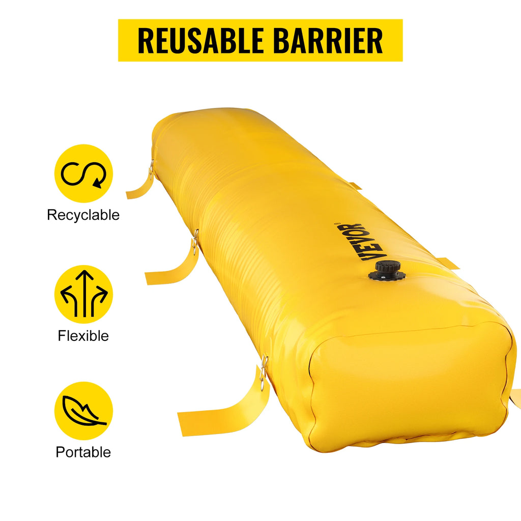 Flood Barrier Reusable PVC Water Diversion Tubes Lightweight with Excellent Waterproof Effect Used for Doorways Garages
