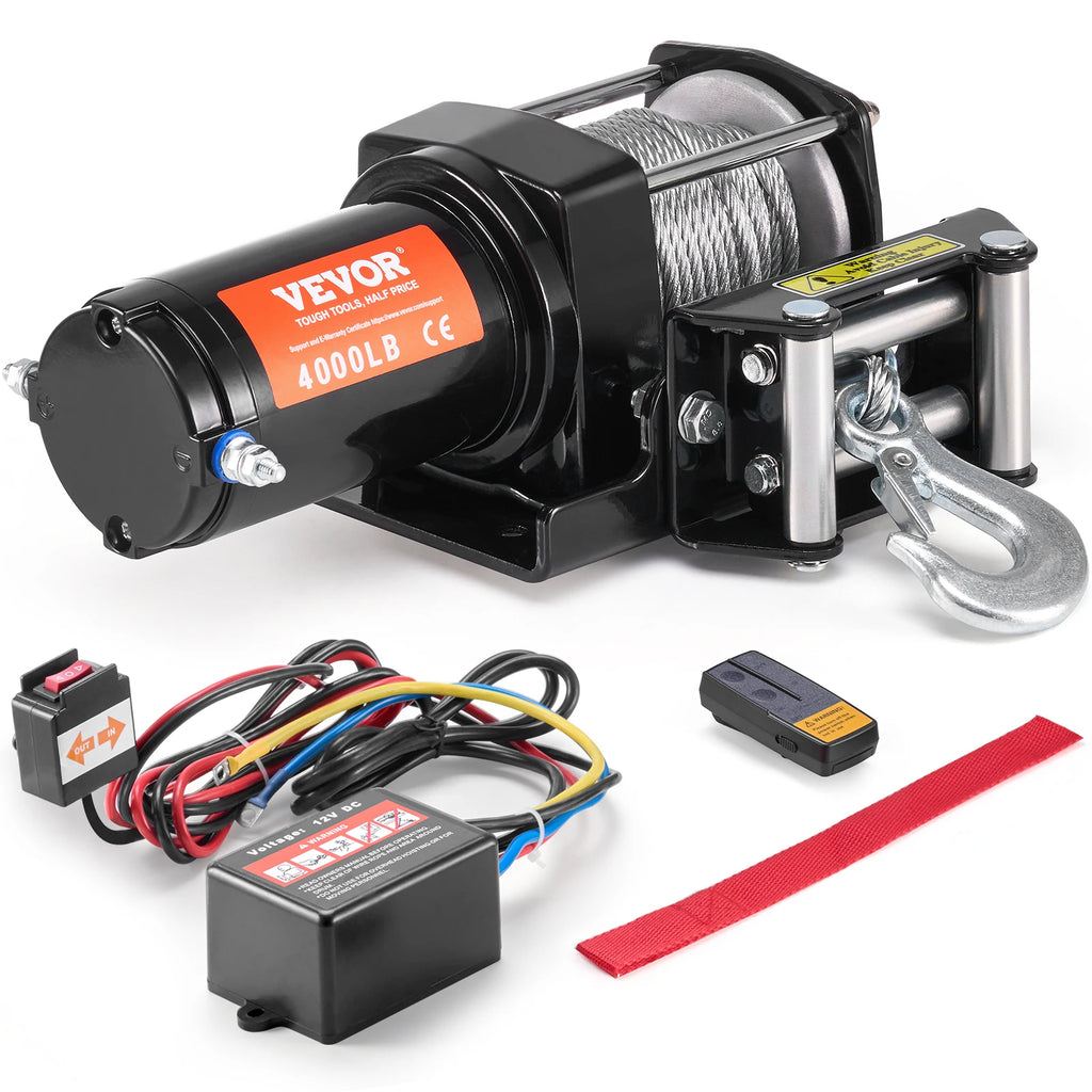 Electric Winch, 4000/4500 lb Line Pull Capacity, 12V DC ATV/UTV Winch, IP55 Waterproof for Towing UTV ATV
