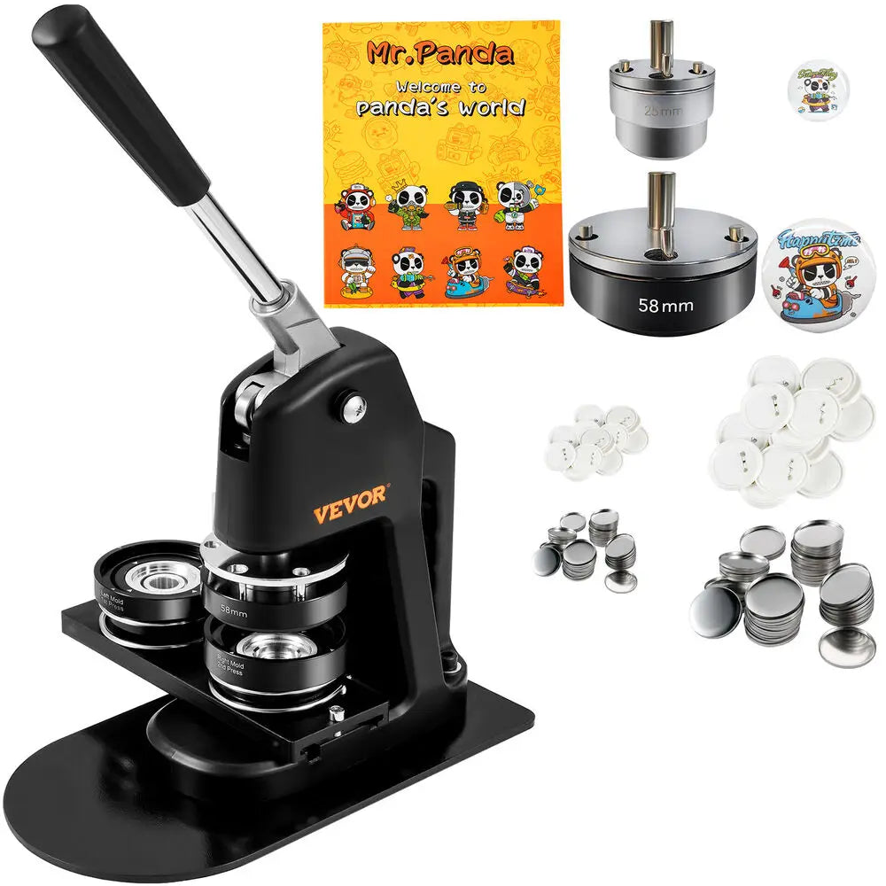 button manufacturer machine badge needle machine 1 "+2.25" 500 free parts printing kit