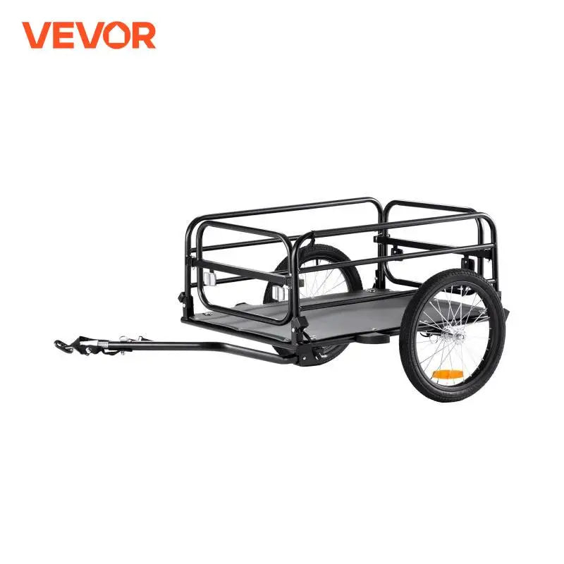 160 lbs Bike Cargo Trailer Foldable Storage Bicycle Wagon Cart with 16" Wheels Safe Reflectors Fits 22"-28" Bike Wheels