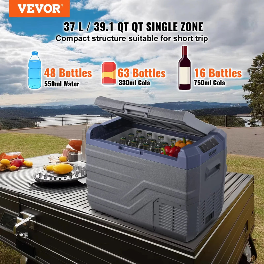 12L 15L 30L 37L 45L Car Refrigerator Fridge  37 L -4℉-68℉  12/24V DC and 100-240V AC  for Outdoor  Camping and RV