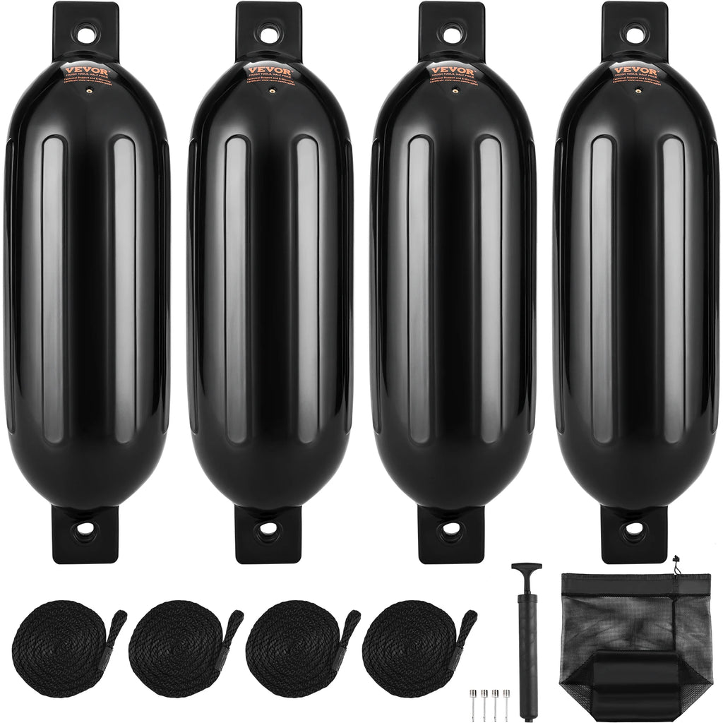 Boat Fenders, 8.5" x 26" Boat Bumpers for Docking, with Center Holes, Marine Boat Dock Fender Bumper with Air Pump