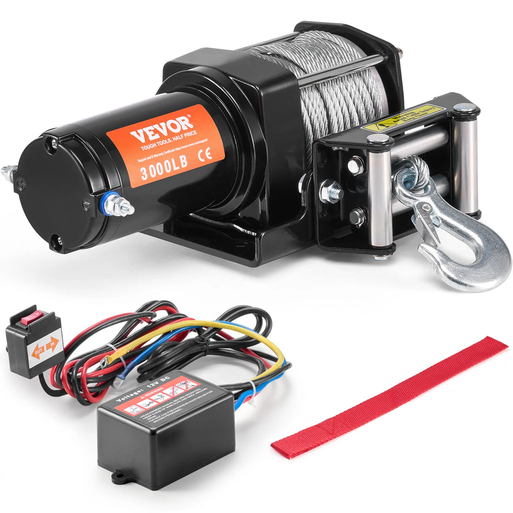 Electric Winch, 3000/3500 lb Line Pull Capacity, 12V DC ATV/UTV Winch , IP55 Waterproof for Towing UTV ATV Off-Road